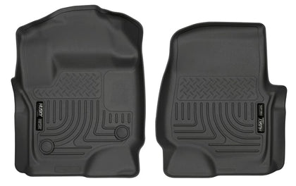 Husky Liners 2017-2022 Ford Super Duty (Crew Cab / Super Cab) WeatherBeater Black Front Floor Liners