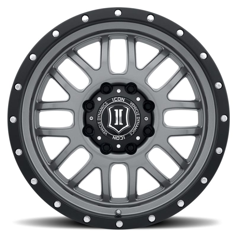 ICON Alpha 20x9 8x170 0mm Offset 5in BS 125.2mm Bore Gun Metal Wheel