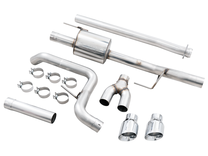 AWE 0FG 21-22 Ford F150 Dual Side Exit Cat-Back Exhaust- 4.5in Chrome Silver Tips