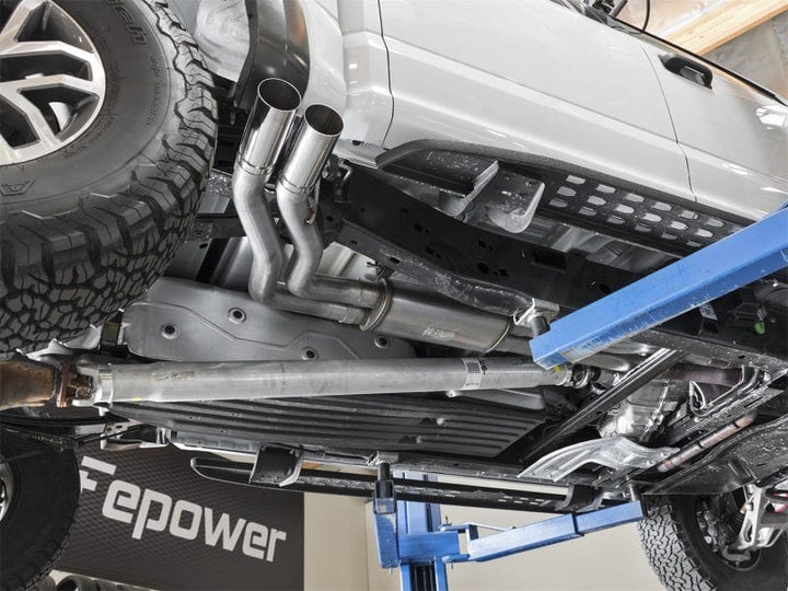 aFe POWER Rebel Series 3in 409 SS Cat Back Exhaust w/ Polished Tips 17-20 Ford F-150 Raptor V6-3.5L