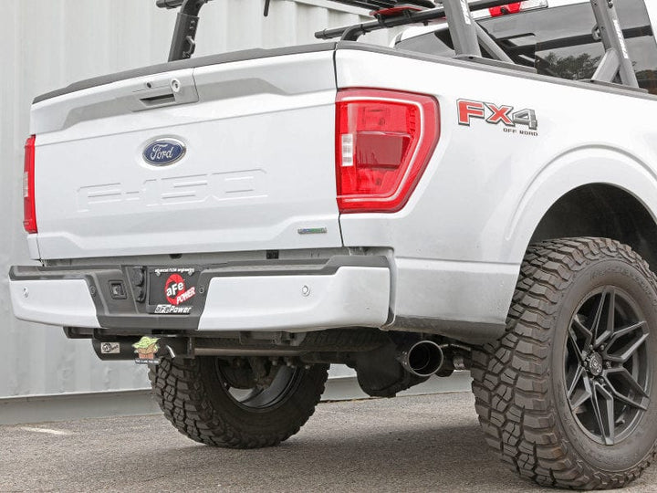 aFe Gemini XV 3in 304 SS Cat-Back Exhaust 2021-2022 Ford F-150 V6 2.7L/3.5L (tt)/V8 5.0L w/ CO Black Tips