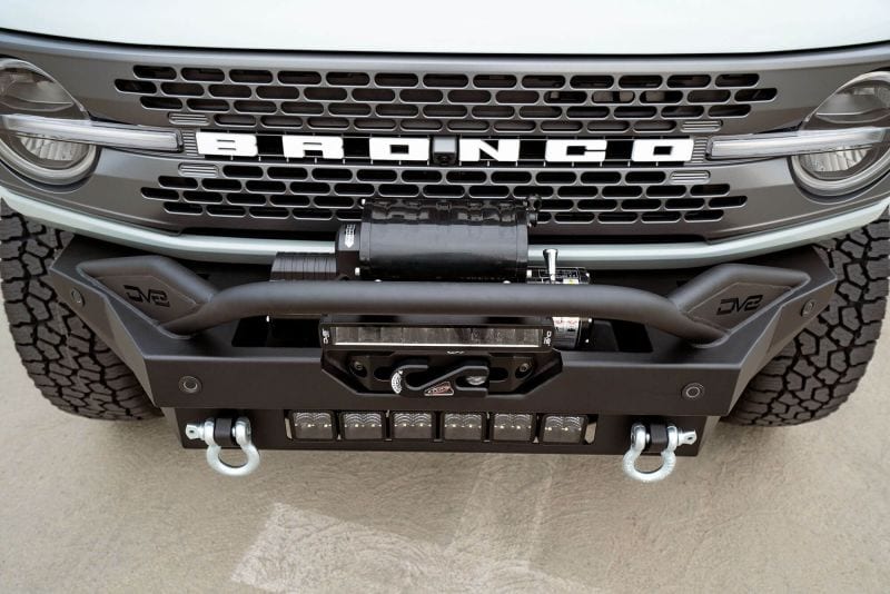 DV8 Offroad 2021-2023 Ford Bronco Modular Front Bumper Winch Capable w/ Auxiliary Light Mounts