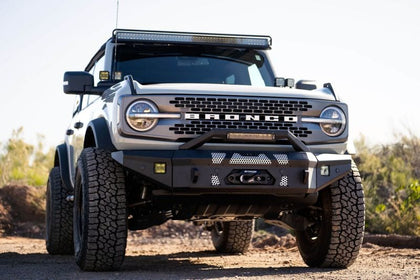 DV8 Offroad 2021-2023 Ford Bronco Front Bumper Winch Capable w/ Optional Bull Bar/Aux Light Opening