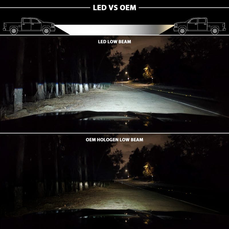 ANZO 18-20 Ford F-150 LED Projector Headlights w/ Plank Style Switchback Black w/ Amber