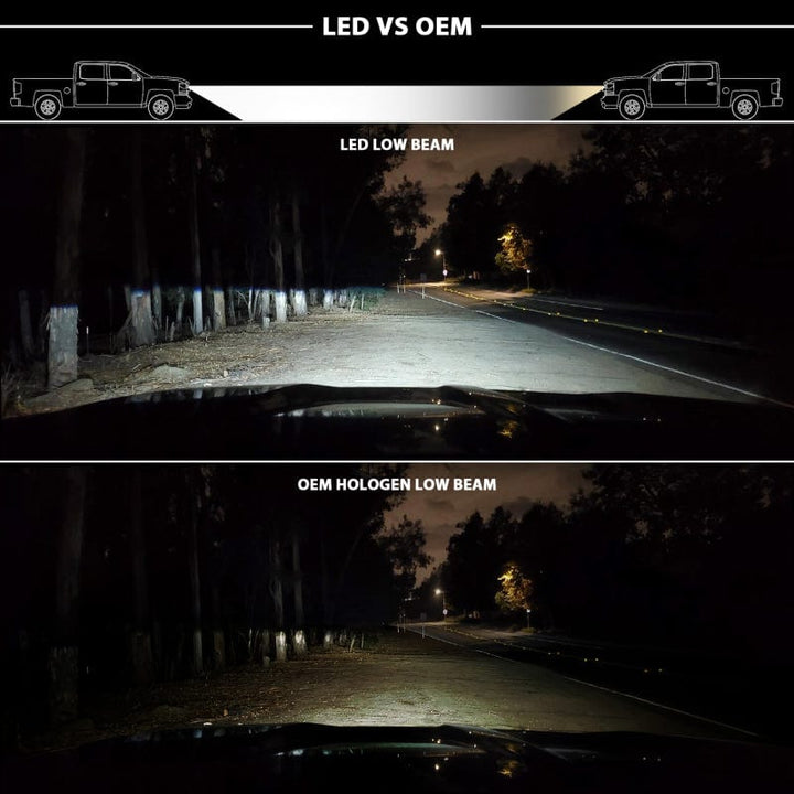 ANZO 18-20 Ford F-150 LED Projector Headlights w/ Plank Style Switchback Black w/ Amber