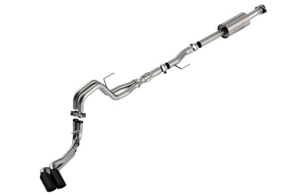 Borla F-150 2021-2022 5.0L 4DR CC SB EC STB LARIAT/KR/PLATNM/LTD 3/2.25 DSE Cat-Back ATAK Black CHR Tips