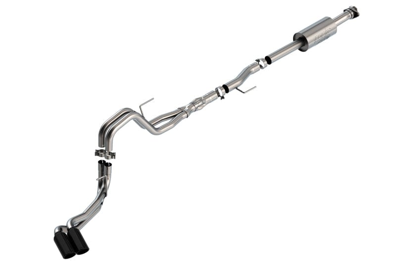 Borla F-150 2021-2022 5.0L 4DR CC SB EC STB LARIAT/KR/PLATNM/LTD 3/2.25 DSE Cat-Back ATAK Black CHR Tips
