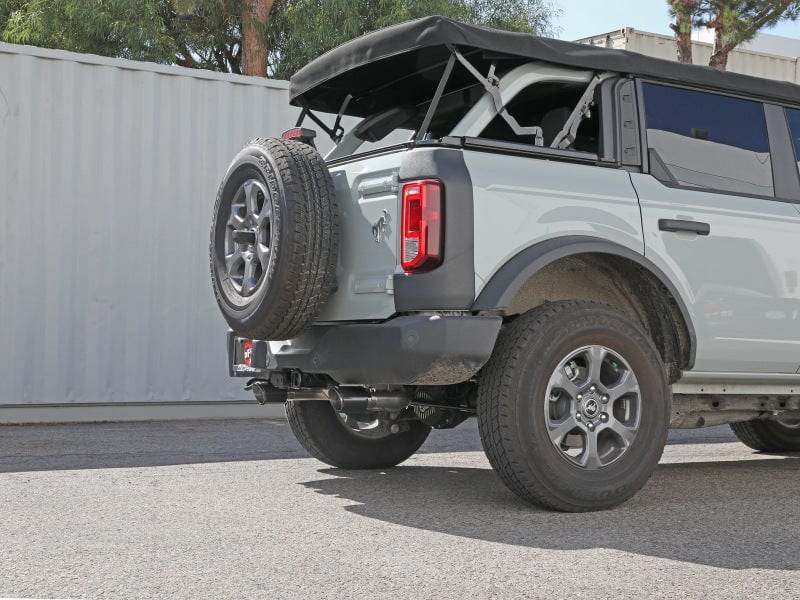 aFe Vulcan 3in 304 SS Axle-Back Exhaust 2021-2023 Ford Bronco L4-2.3L (t)/V6-2.7L (tt) w/ Carbon Tips