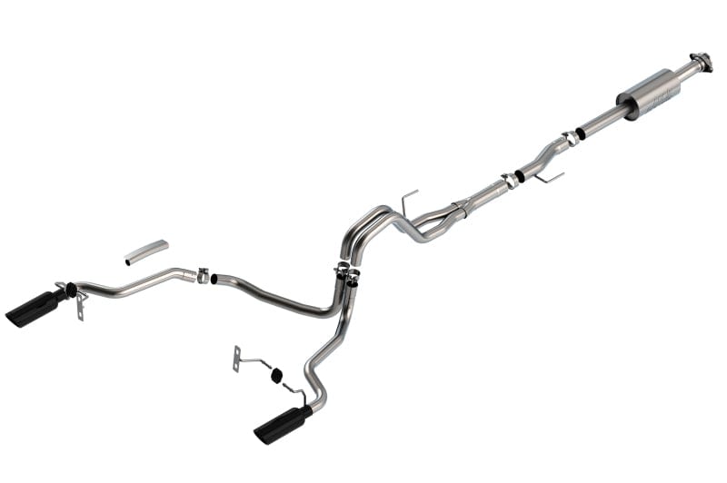 Borla F-150 2021-2022 2.7L/3.5L 4DR CC SB EC STB LAR/KINGR/PLNUM/LTD 3/2.25 SRE CB S-Type BLK CHR Tips