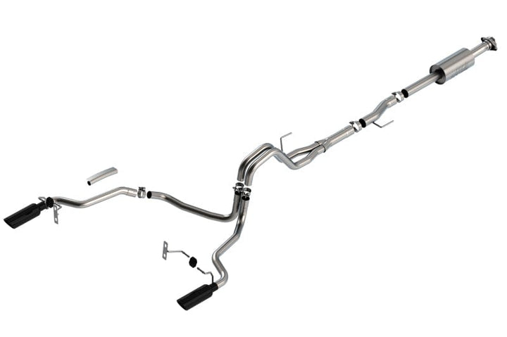Borla F-150 2021-2022 2.7L/3.5L 4DR CC SB EC STB LAR/KINGR/PLNUM/LTD 3/2.25 SRE CB S-Type BLK CHR Tips