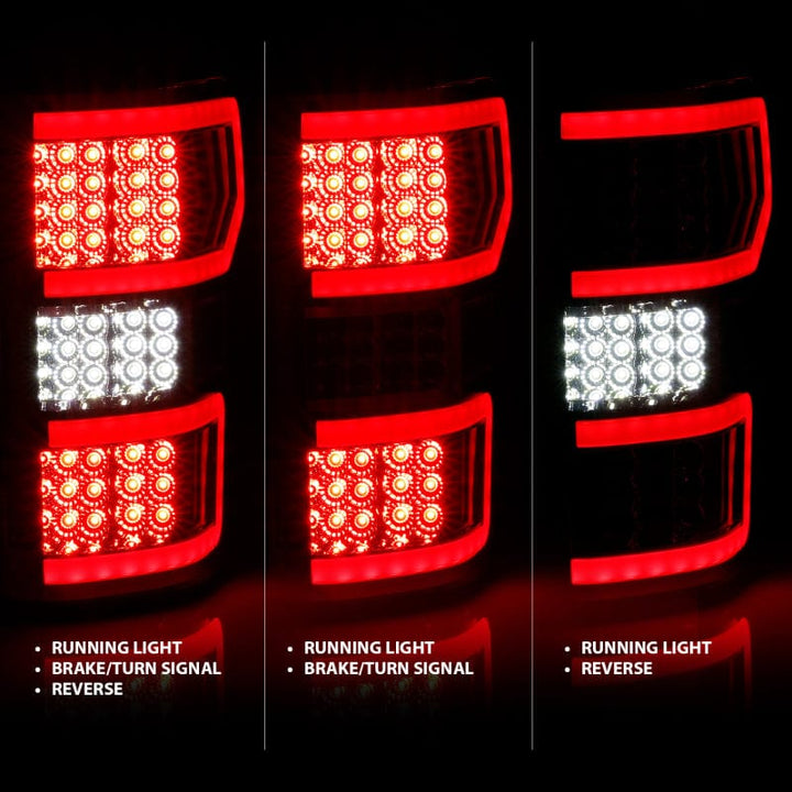 ANZO 2018-2020 Ford F-150 LED Taillight Chrome (Red Light) (w/ Sequential)
