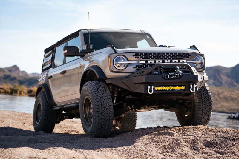 DV8 Offroad 2021-2023 Ford Bronco Modular Front Bumper Winch Capable w/ Auxiliary Light Mounts