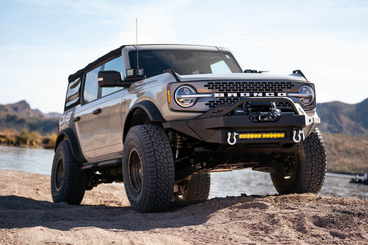 DV8 Offroad 2021-2023 Ford Bronco Modular Front Bumper Winch Capable w/ Auxiliary Light Mounts