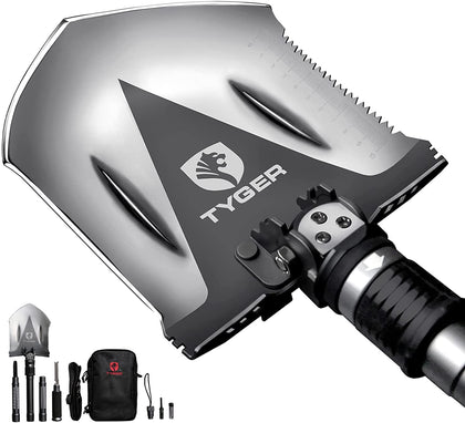 TYGER SHOVEL MILITARY HEAVY DUTY FOLDING COMPACT TOOL W/16-IN-1 MULTIFUNCTION