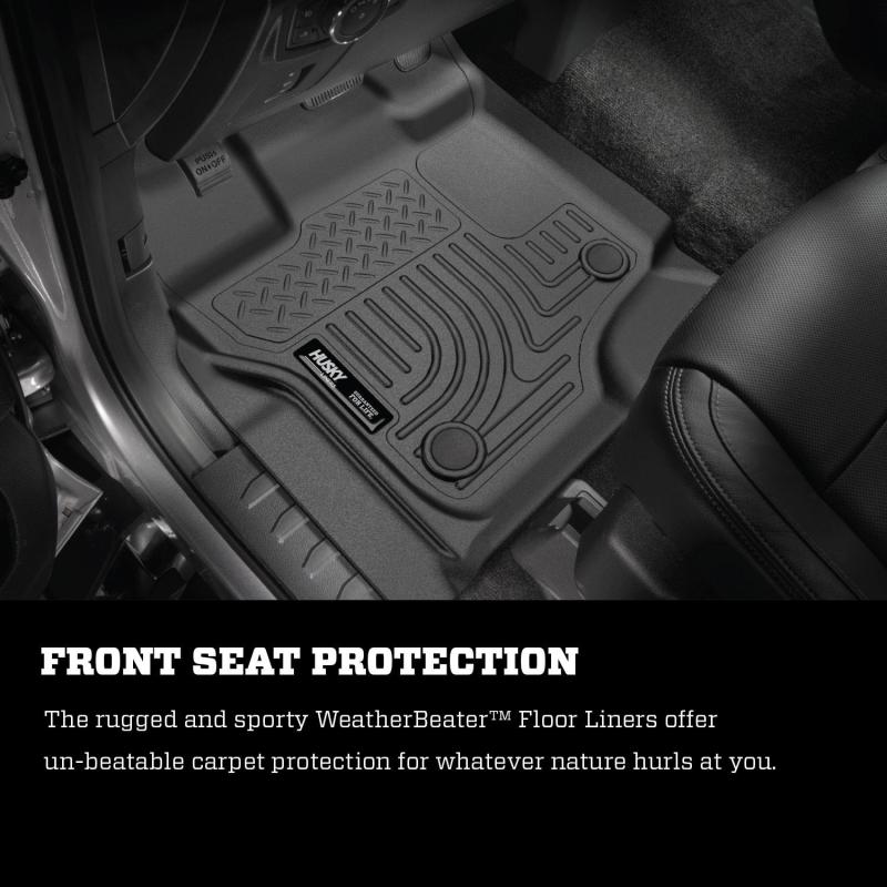 Husky Liners 2017-2022 Ford Super Duty (Crew Cab / Super Cab) WeatherBeater Black Front Floor Liners