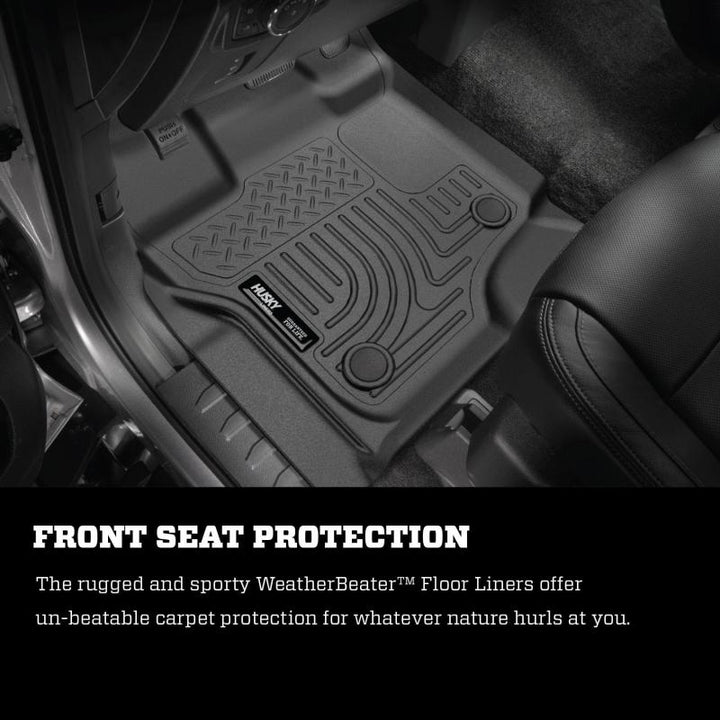 Husky Liners 2017-2022 Ford Super Duty (Crew Cab / Super Cab) WeatherBeater Black Front Floor Liners