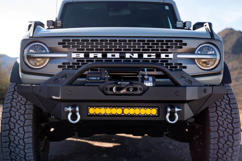 DV8 Offroad 2021-2023 Ford Bronco Modular Front Bumper Winch Capable w/ Auxiliary Light Mounts
