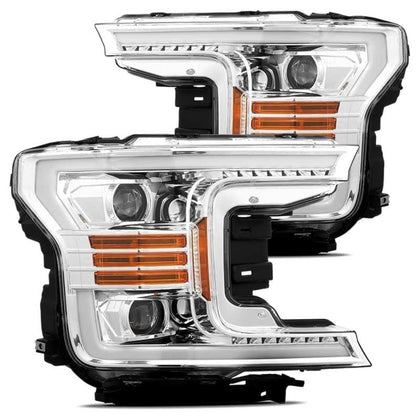 AlphaRex 18-20 Ford F-150 PRO-Series Projector Headlights Plank Style Chrm w/Activ Light/Seq Signal