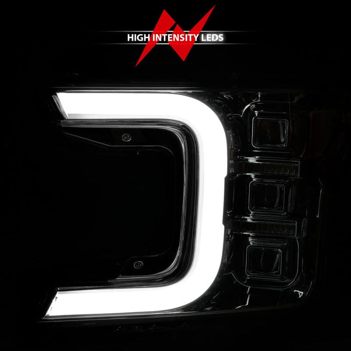 Anzo 18-20 Ford F-150 Full Led Projector Light Style Headlights - Chrome Amber