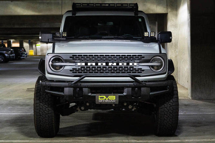 DV8 Offroad 2021-2023 Ford Bronco Factory Front Bumper Licence Relocation Bracket - Front