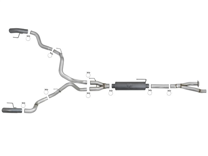 aFe MACH Force-Xp Cat-Back Exhaust w/Dual Hi-Tuck Tips Black 17-20 Ford F-150 Raptor V6-3.5L (tt)