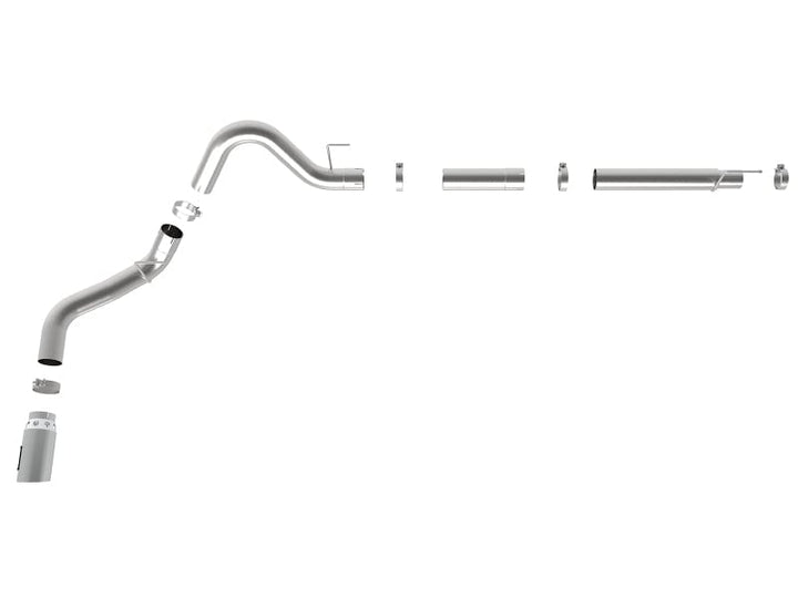 aFe Large Bore-HD 4in 409 SS DPF-Back Exh 18-21 Ford F-150 V6-3.0L (td) w/ Polished Tip