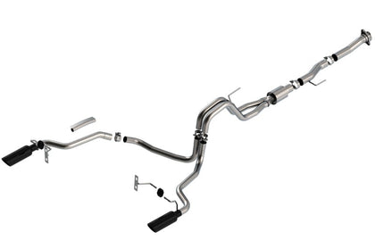 Borla F-150 2021-2022 5.0L 2DR RC SB (122.8 WB) XL, XLT 3/2.25 SRE Cat-Back ATAK Black Chrome Tips