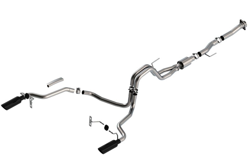 Borla F-150 2021-2022 5.0L 2DR RC SB (122.8 WB) XL, XLT 3/2.25 SRE Cat-Back ATAK Black Chrome Tips