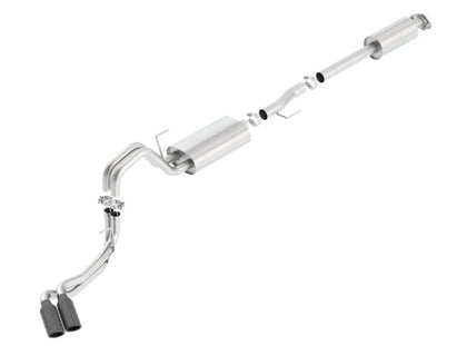 Borla 15-20 Ford F-150 2.7/3.5L V6 / 5.0 V8 2/4WD Black Chrome Angle-Cut Side Exit Catback Exhaust