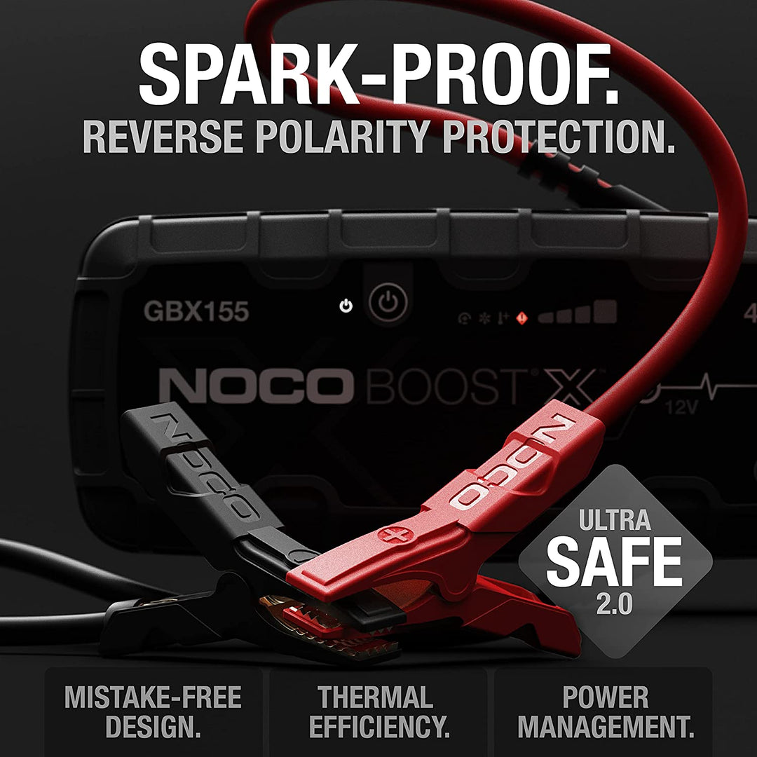 NOCO Boost X GBX155 4250A 12V UltraSafe Portable Lithium Jump Starter, Car Battery Booster Pack, USB-C Powerbank Charger, And Jumper Cables For Up To 10.0-Liter Gas And 8.0-Liter Diesel Engines , Gray