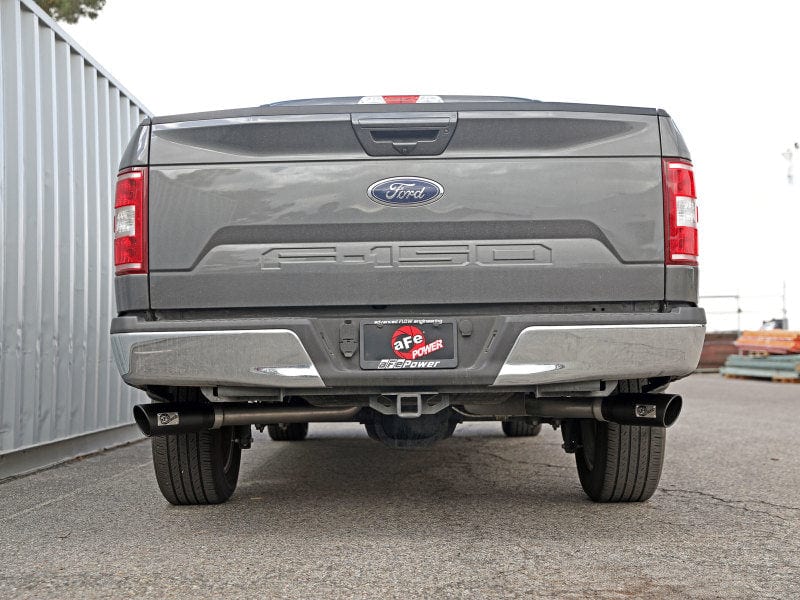 aFe Gemini XV 3in 304 SS Cat-Back Exhaust 15-21 Ford F-150 V6 2.7L/3.5 w/ Black Tips