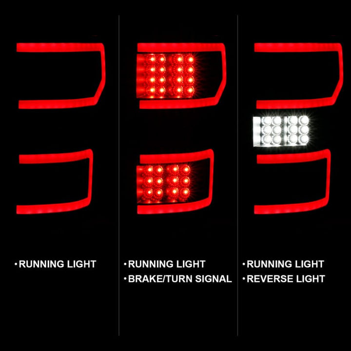 ANZO 18-20 Ford F-150 LED Taillight Black Housing Clear Lens Red  W/Sequential