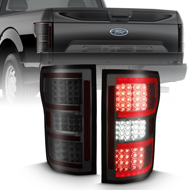 ANZO 2018-2020 Ford F-150 LED Taillight Smoke (Red Light) (w/ Sequential)