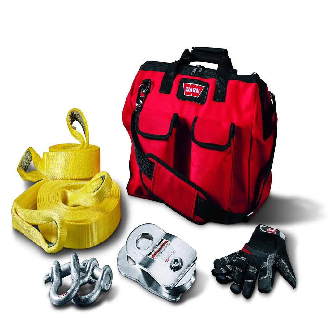 Warn 88900 20000 LB Snatch Block Recovery Strap Tree Protector .75 Inch D-Shackles