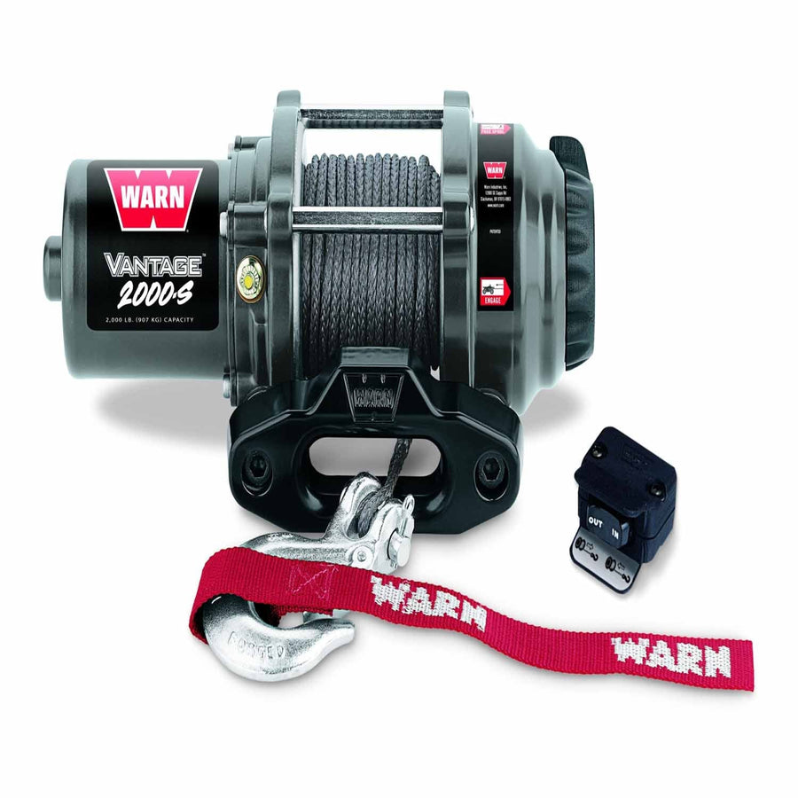 Warn 89021 12 Volt DC Battery 2000 LB Cap 50 Ft Synthetic Rope
