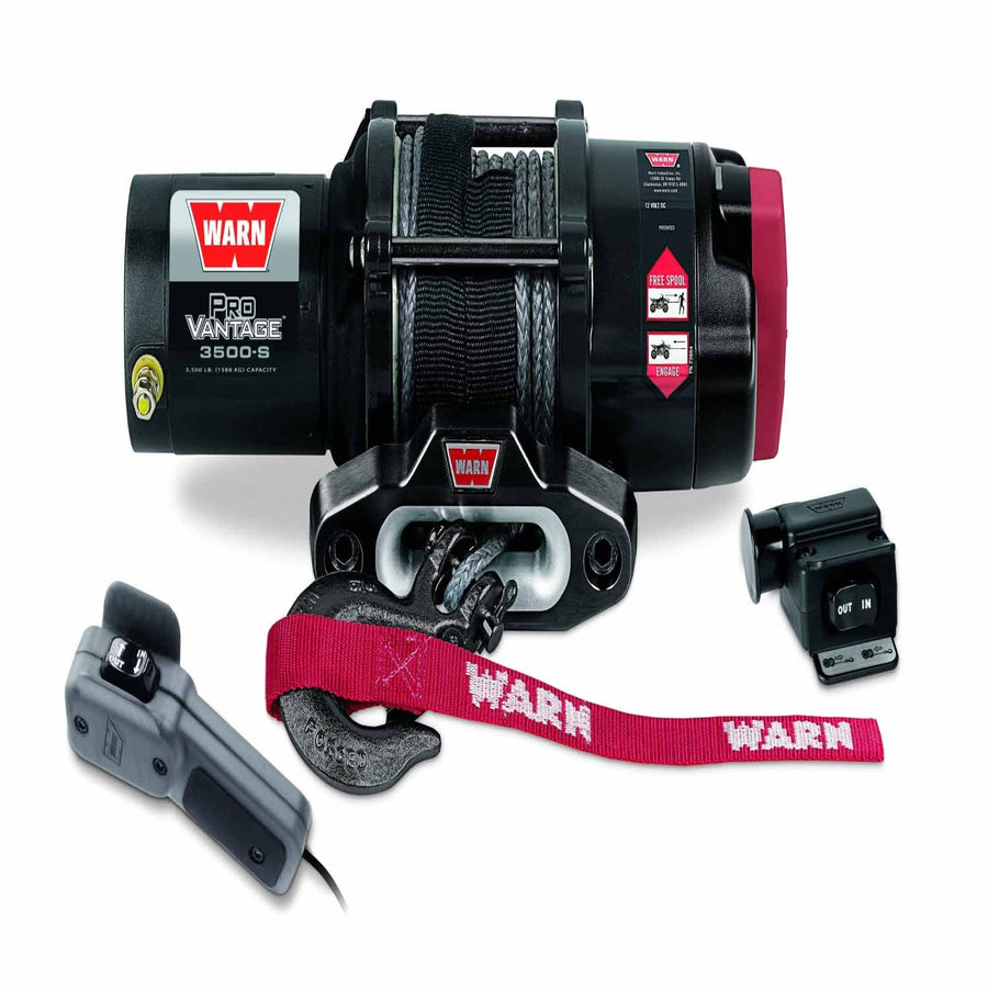 Warn 90351 12 Volt DC Battery 3500 LB Cap 50 Ft Synthetic Rope