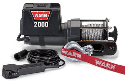 Warn 92000 Trailer Winch 12 Volt 2000 LB Cap 35 Ft Wire Rope