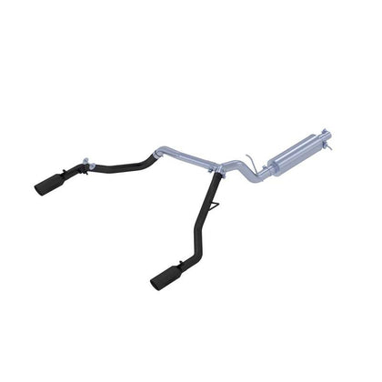 MBRP 19-22 Ford Ranger 2.3L 3in Dual Split Rear Outlet 4in OD Tips Black Coated Cat Back Exhaust