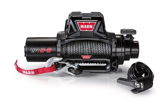 Warn 96805 Vehicle Mounted Vehicle Recovery Winch 12 Volt 8000 LB Cap 90 Ft Synthetic Rope