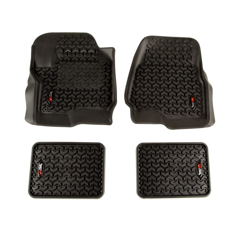 Rugged Ridge Floor Liner Front/Rear Black 2017-2022 Ford F-250 / F-350 Super Duty