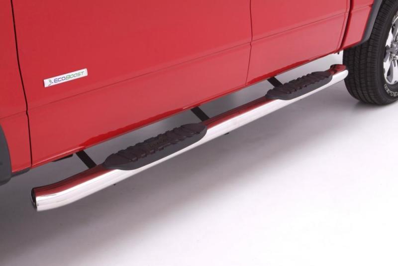 Lund 2015-2023 Ford F-150 SuperCrew 5in. Curved Oval SS Nerf Bars - Polished