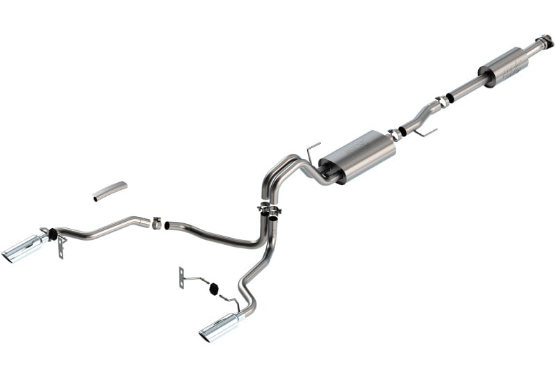 Borla F-150 2021-2022 3.3L CC SB EC STB XL/XLT/LARIAT/KR/PLNM/LTD 3/2.25 SRE Cat-Back ATAK Chrome Tips