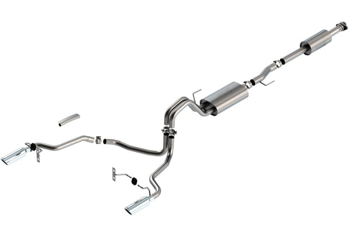 Borla F-150 2021-2022 3.3L CC SB EC STB XL/XLT/LARIAT/KR/PLNM/LTD 3/2.25 SRE Cat-Back ATAK Chrome Tips