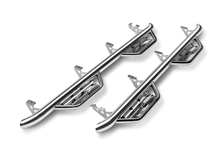 N-Fab Podium SS 2017-2022 Ford F-250/F-350 Super Duty Crew Cab 6.75ft Bed - Polished Stainless - 3in