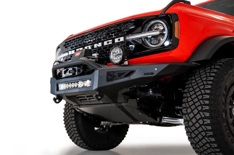 Addictive Desert Designs 2021-2023 Ford Bronco Rock Fighter Front Bumper - Hammer Black