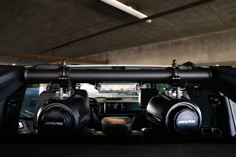 DV8 Offroad 2021-2023 Ford Bronco 4dr Rear Speaker & Light Mount Bar