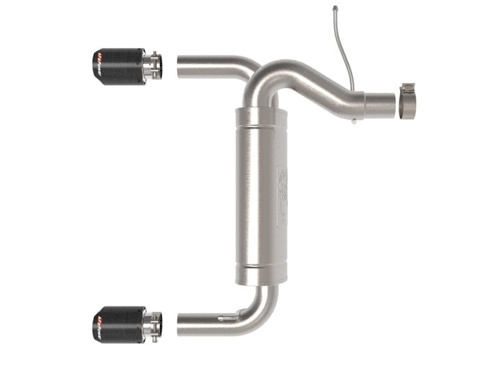 aFe Vulcan 3in 304 SS Axle-Back Exhaust 2021-2023 Ford Bronco L4-2.3L (t)/V6-2.7L (tt) w/ Carbon Tips