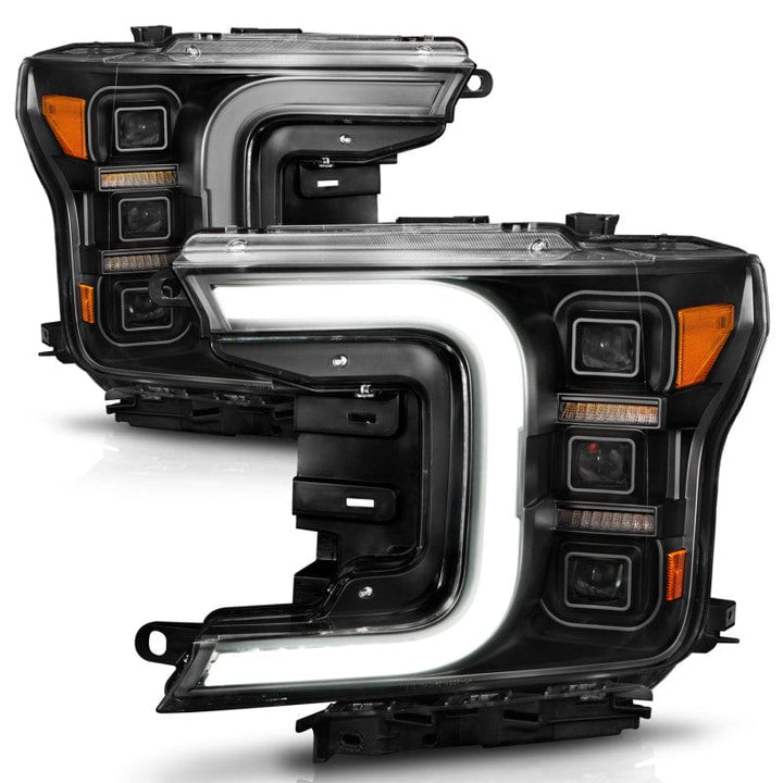 Anzo 18-20 Ford F-150 Full Led Projector Light Headlights Black Amber