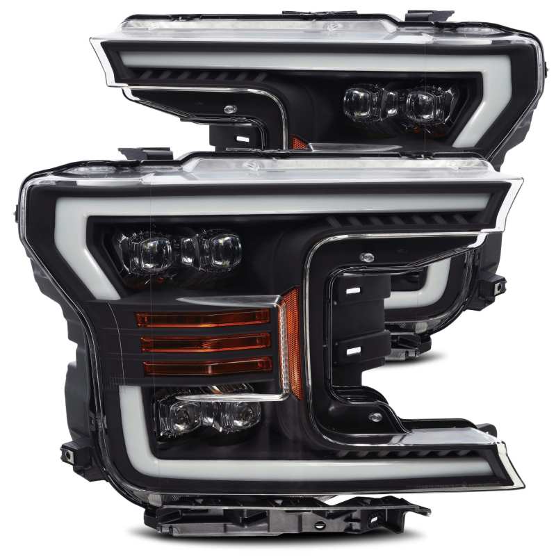 AlphaRex 18-20 Ford F-150 NOVA LED Proj Headlights Plank Style Matte Black w/Activ Light/Seq Signal