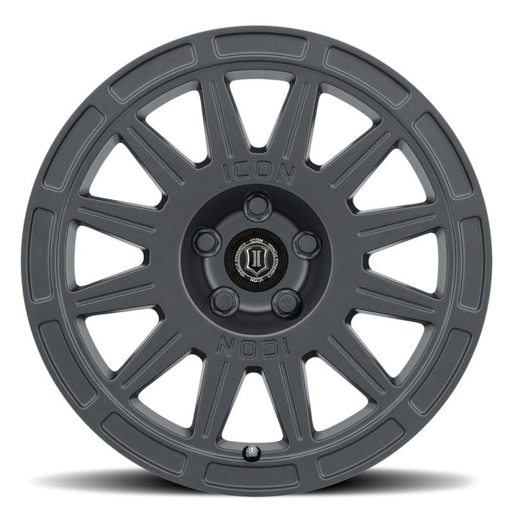 ICON Ricochet 15x7 5x100 15mm Offset 4.6in BS 56.1mm Bore Satin Black Wheel
